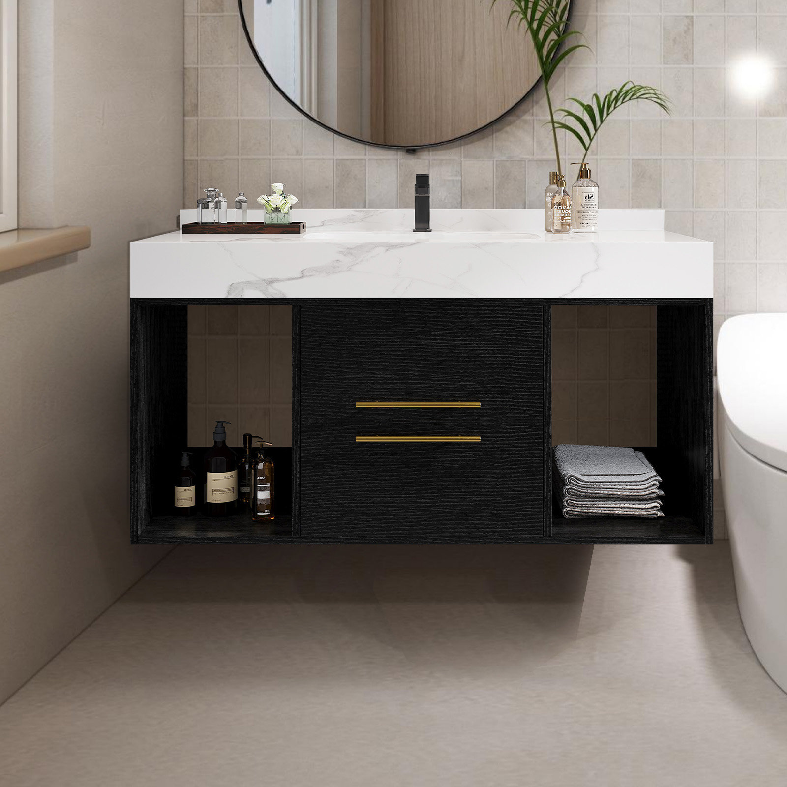 Ebern Designs Jennyse 40''Bathroom Vanity with Sink Floating Vanity ...