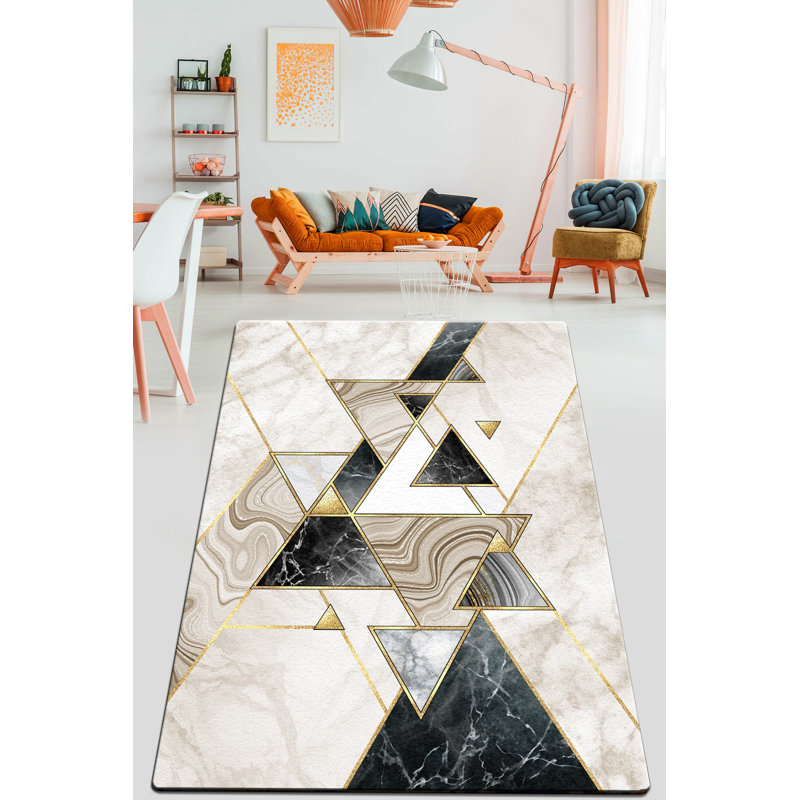 Stylish Hall Carpet, 100% Polyester, 31.5 x 39.4 inches | 10 mm Pile Height, 1.5 lbs/sq ft | Antibacterial, Non-Slip Underside, Machine Washable | Perfect for Entryways & Living Rooms, Easy Care & Modern Design