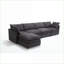 Canapé modulaire, canapé-lit modulaire en U à 5 places avec méridienne, polyester gris foncé pour le salon | Gris foncé | Bois