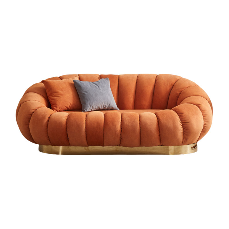 Lukenzo, Mélange de polyester orange, H 27,5 po x l 70,8 po x P 39,4 po, 2