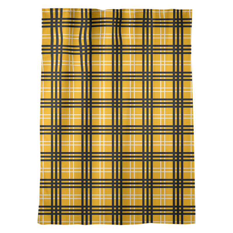 Room Darkening Curtain Single Panel, Yellow/Black/White