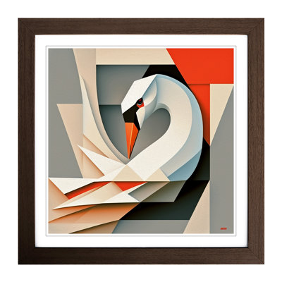 Swan Suprematism No.1 - Framed Print