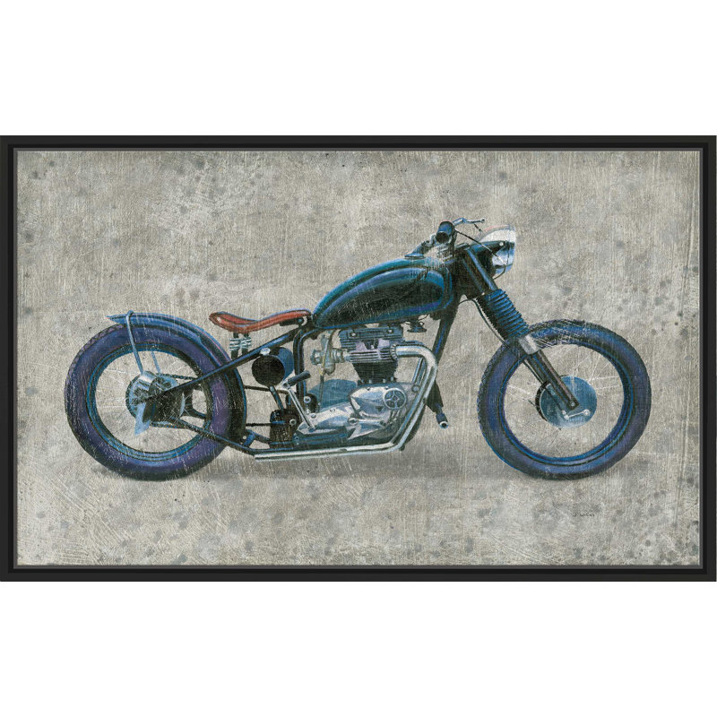 Lets Roll I Grunge - impression, Cadre flottant noir, H 27,5 po x l 43,5 po x P 2 po