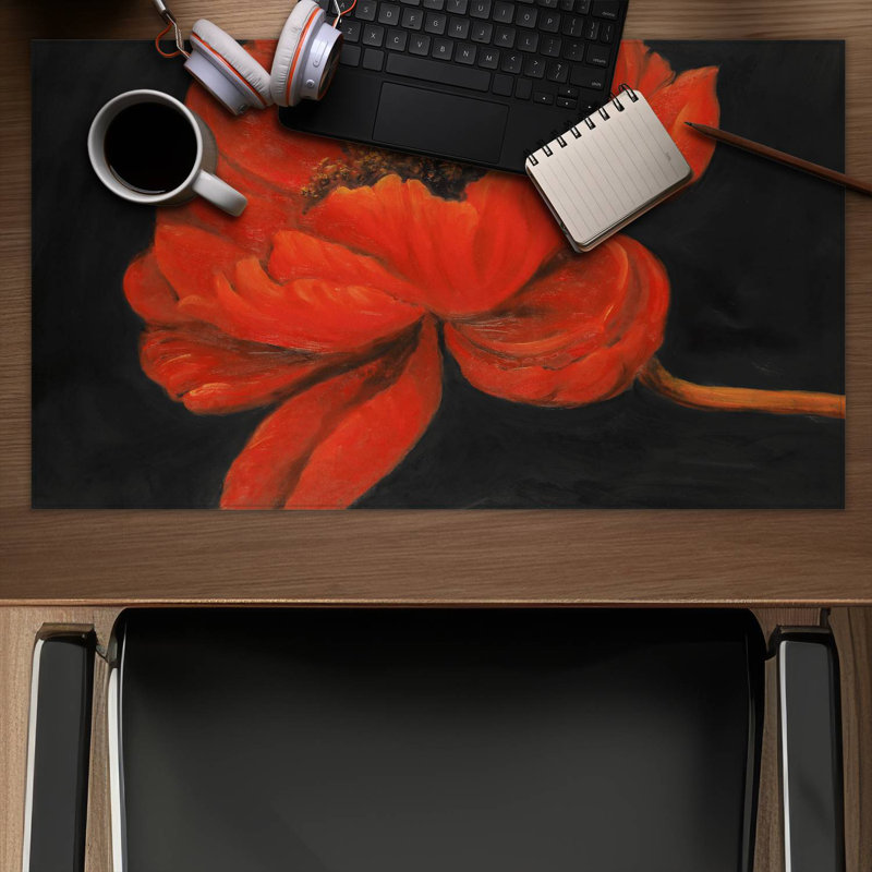 Red petal flower - 14.00"x24.25" Desk mat