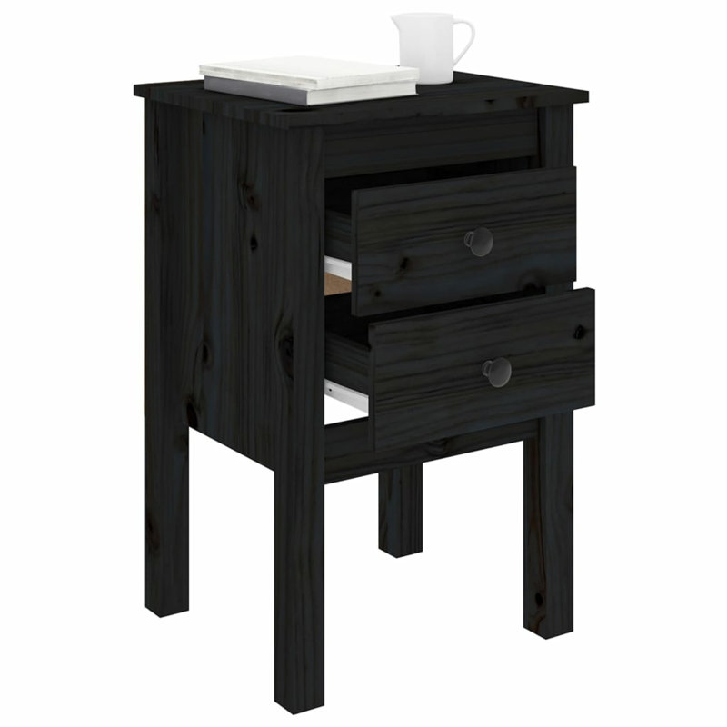 40cm W Bedside Table, Black