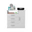 Commode 4 tiroirs, 1 tablette ouverte, plateau supérieur, armoire à une porte, blanc-1356032130