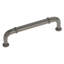 Cabinet pull in dark grey metallic finish with a cylindrical bar design and rounded ends.