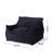 Velveteen Bean Bag Chair With Armrests, Midnight Blue-1579261310
