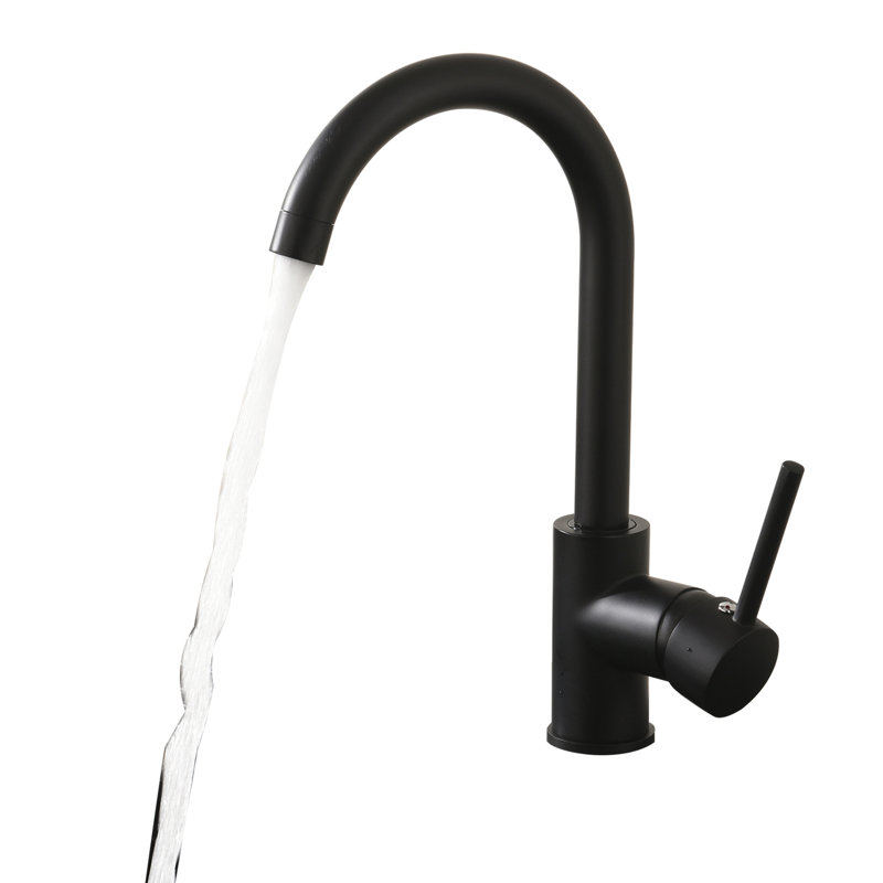 Black Kitchen Faucet Single Handle, Stainless Steel Commercial Sink Mixer With Long-Lasting Reliability Matte Tap For Modern Homes