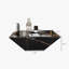 Table basse moderne tambour, table basse trapézoïdale en faux marbre, entièrement assemblée-1743179987-1743845157