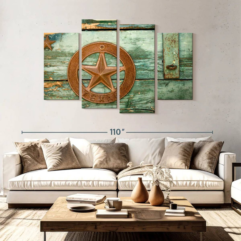 Lelar Rusted Texas Star, 54" H x 84" W