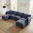 Modular Sofa Set with Ottoman, USB Ports & Side Pockets