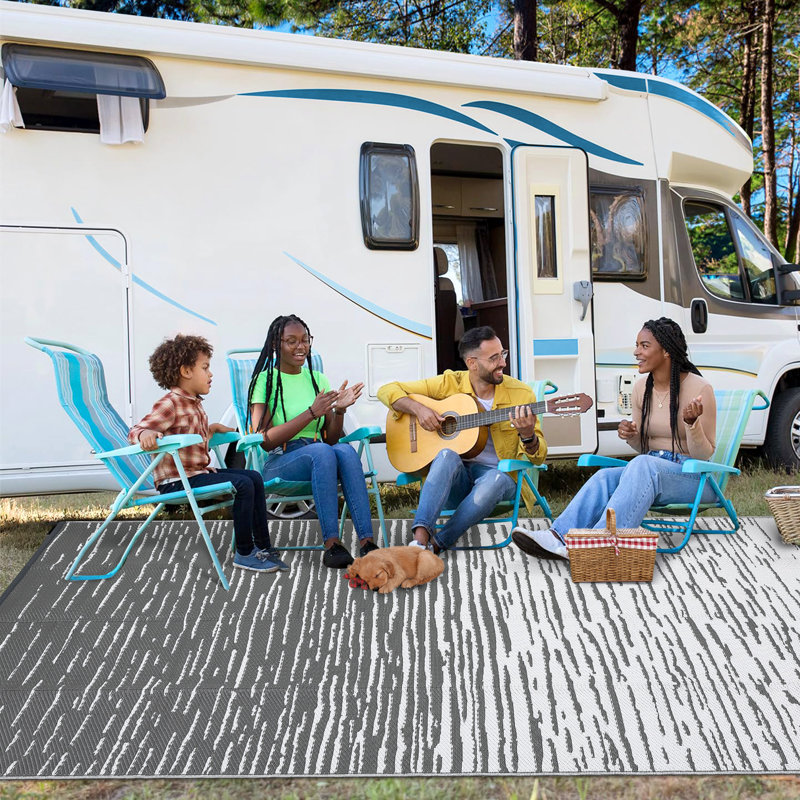 Area Rugs Outdoor Patio Rug Waterproof Modern Bordered Indoor Outdoor Throw Carpet Checkered Reversible Mat for Front Door Rv
