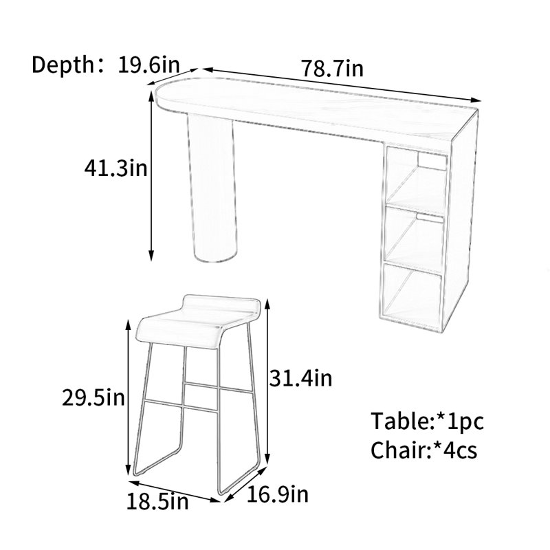 Cottrill, H 41,3 po x L 78,7 po x l 19,6 po, Blanc cassé / blanc, Blanc cassé / blanc