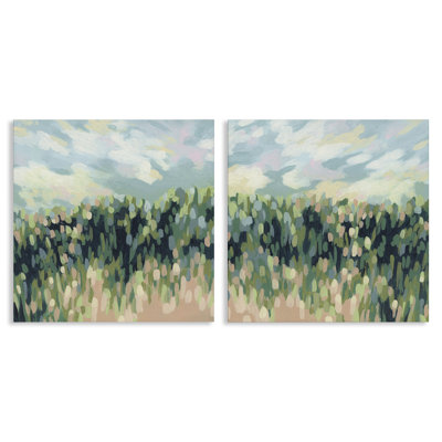 «Abstract Tall Wheat Grass Field», ensemble de 2 reproductions d'art sur toile par June Erica Vess