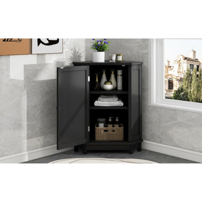 - Made Black Triangle Corner Bathroom Storage And Adjustable Shelf Fulfil Your Requirements Based With Perfect For Organization