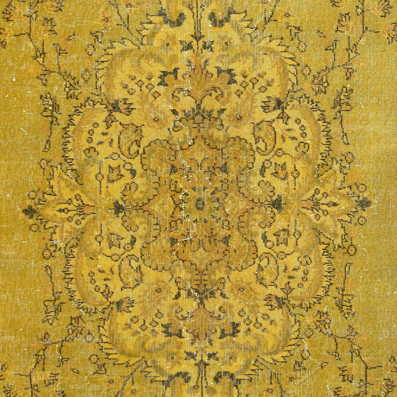 Tapis turc noué à la main de 7 x 10,8 pi. Tapis Medallion Design