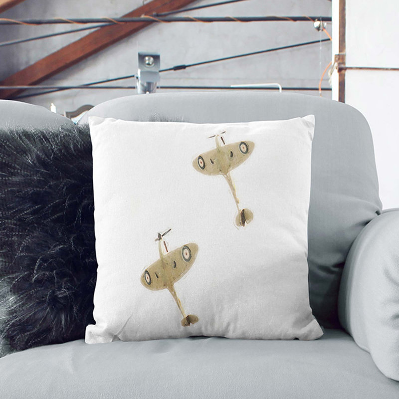 Square Throw Cushion, White, 40cm H x 40cm W x 15cm D