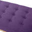Banc Mid-Century, siège de couleur mauve, pieds en bois massif