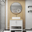 Meuble-lavabo moderne simple avec lavabo et portes en bois massif