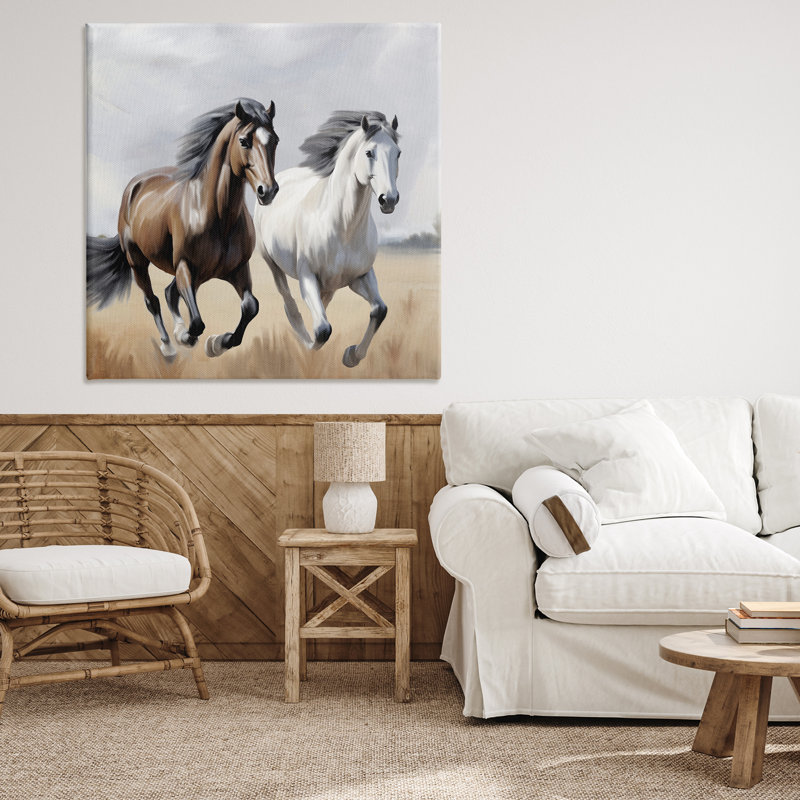 «Wild Run Twin Horses», conception par Kim Allen, H 36 po x l 36 po