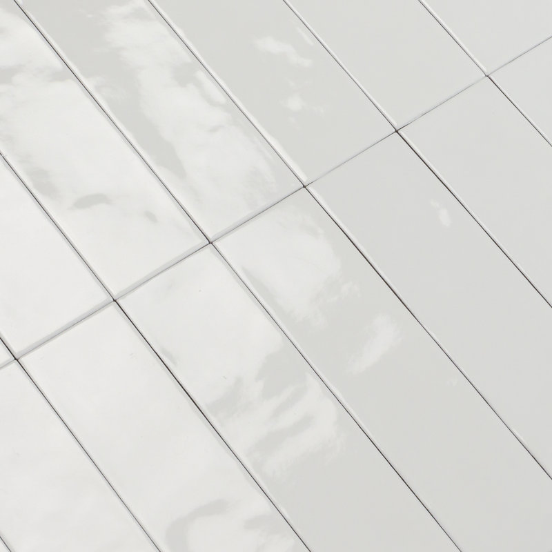 Magma 2" x 9" Zellige Italian Porcelain Subway Tile, Bianco White