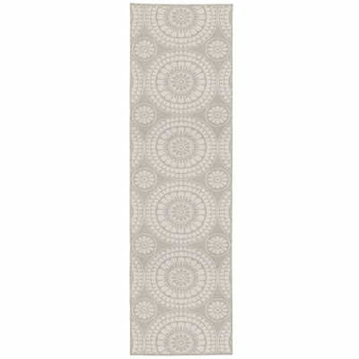 Tapis d'intérieur / extérieur gris / ivoire Jager