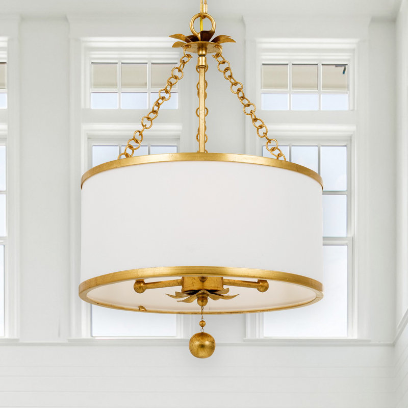 Adria Dimmable Drum Chandelier, Gold, 20" H x 14" W