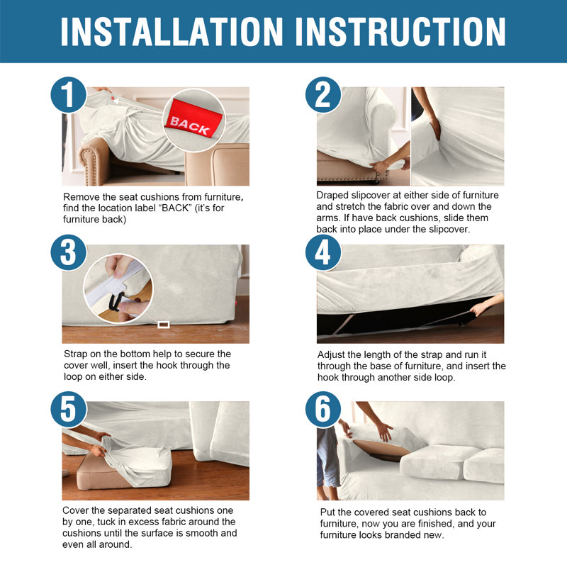Box Cushion Loveseat Slipcover, Off White