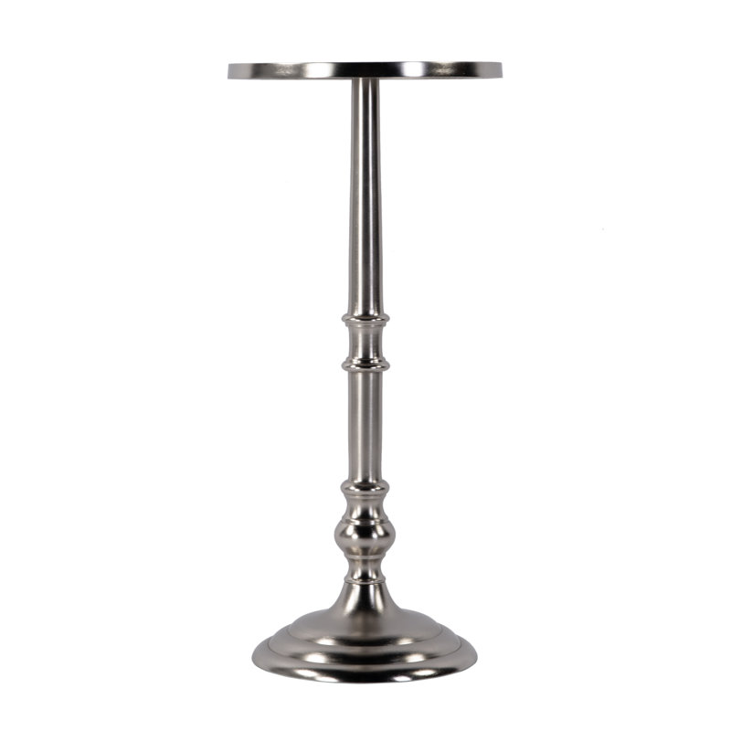 Garland 10 in W Round All Metal Pedestal Base End Table