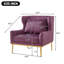 Fauteuil moderne en velours violet, fauteuil d'appoint, fauteuil de lecture, canapé individuel pour salon, chambre ou coin lecture-134204912