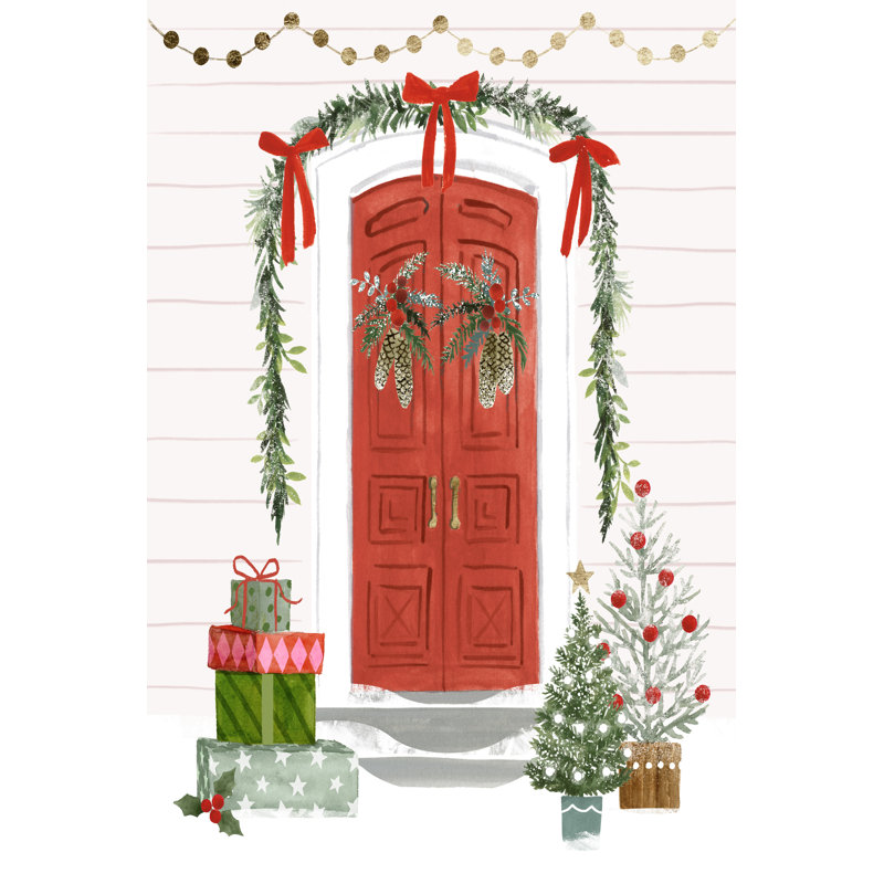 Festive Front Door II by Victoria Barnes - Wrapped Canvas Print, 76cm H x 50cm W
