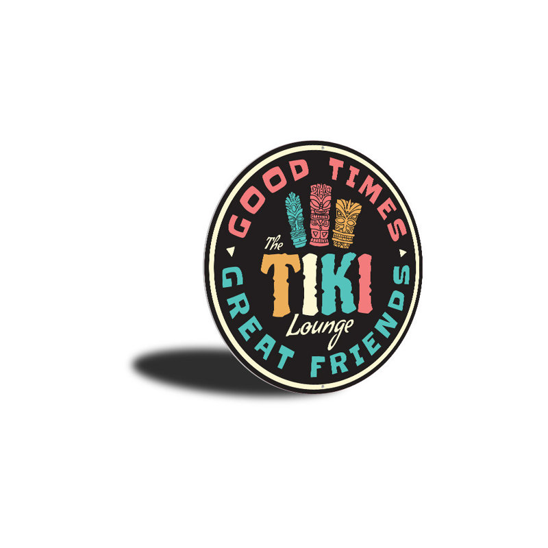 Plaque en aluminium The Tiki Lounge, H 18 po x l 18 po x P 0,06 po