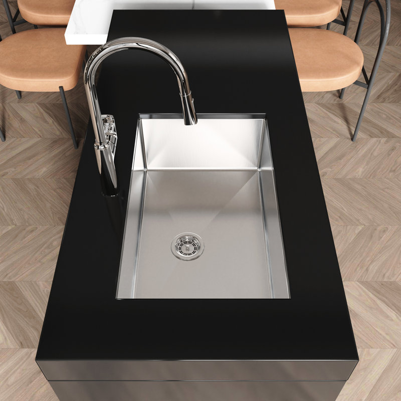 Évier de bureau encastrable Nano gris pour la cuisine - 30 po x 19 19 po avec rebord