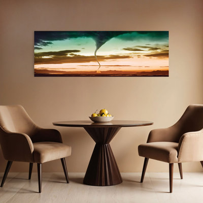 Tornade dans le ciel, art dramatique abstrait contemporain, art mural