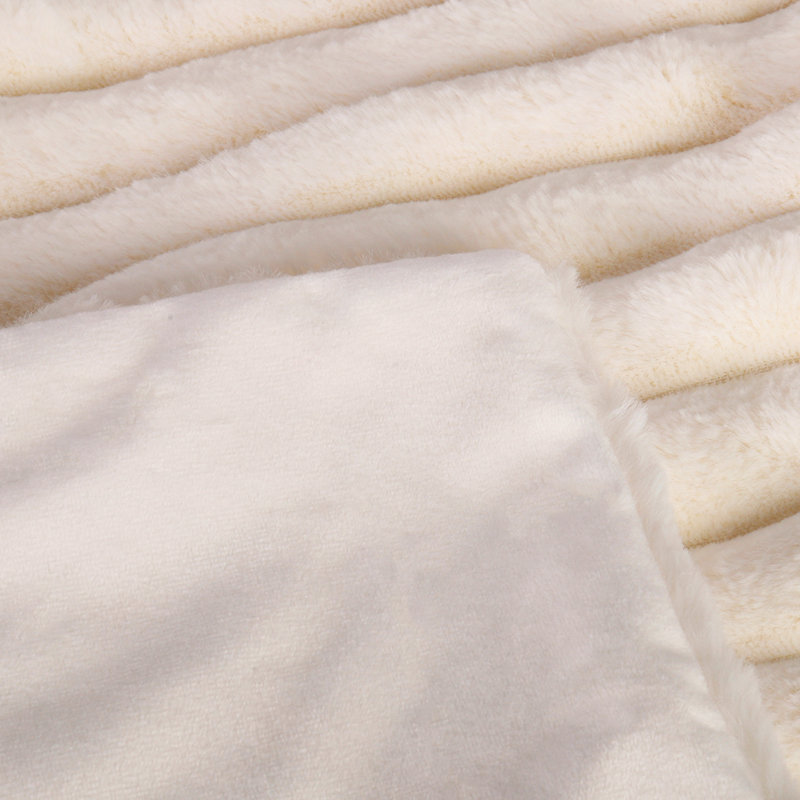 Throw Blanket, Beige, 51" W x 63" L