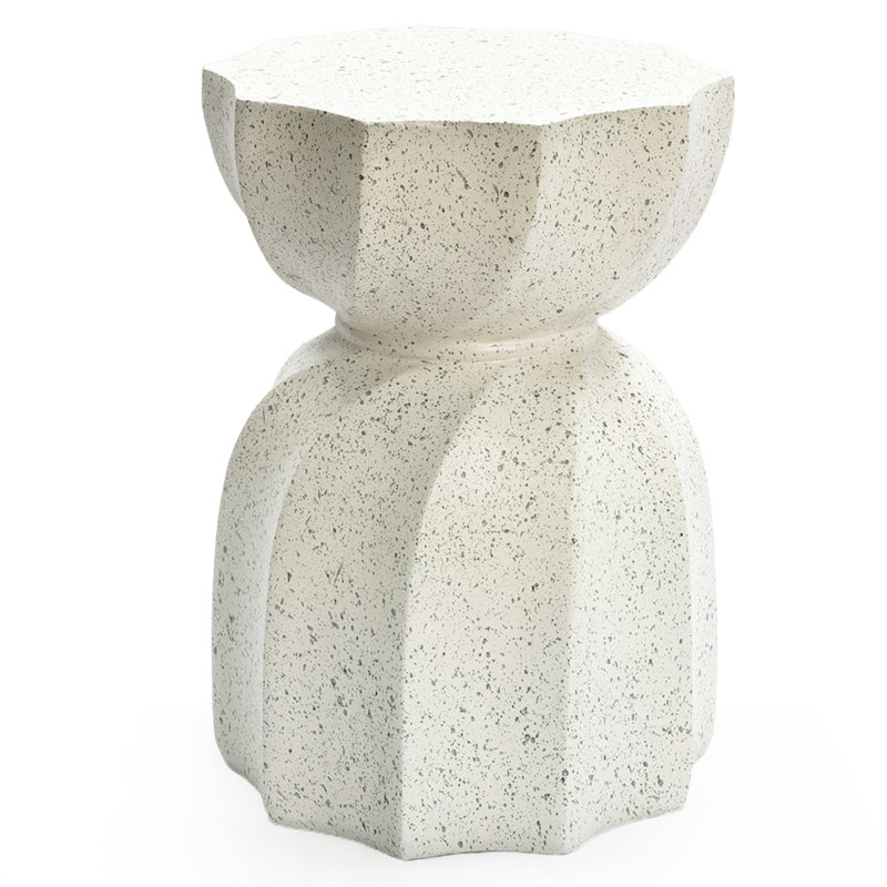 Table d'appoint et de terrasse Digit Modern, Blanc / gris