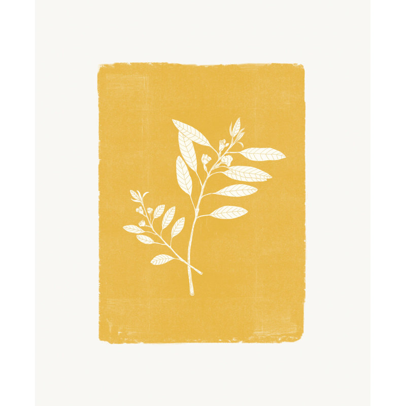 Impression sur toile, "Marigold Botanical" de couleur crème, H 12 po x l 8 po