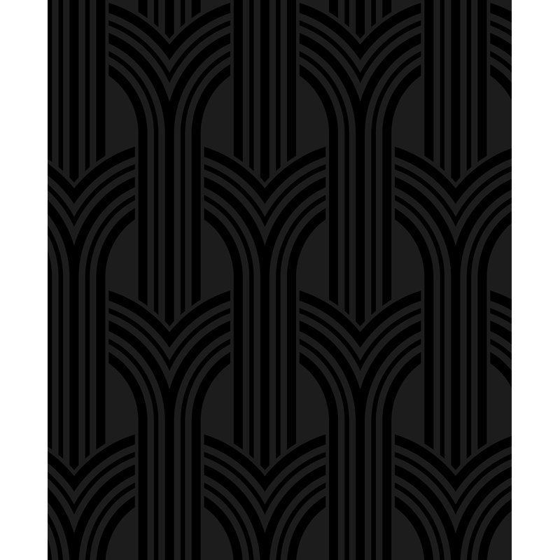 Papier peint adhésif Mercer41 Onyx, Noir