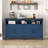 59'' Modern 4-Door Sideboard Buffet With Power Outlets & USB Ports, Adjustable Shelves And Half-Open Storage Cabinet, Metal Accents & Aluminum Handles For Living Room, Dining Room, Entryway-2084745991