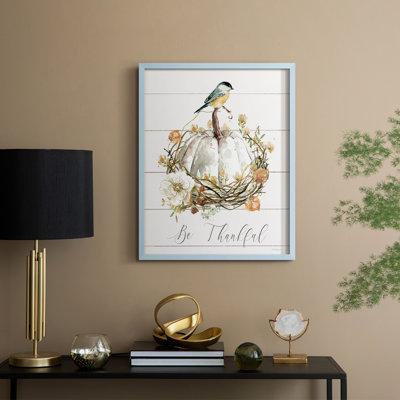 «Be Thankful Bird», reproduction encadrée - bois massif