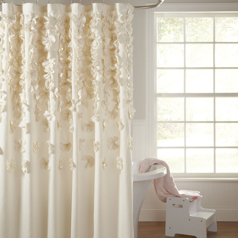 Danielo Polyester Shower Curtain, Ivory