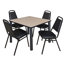 Plateau de table Kee Square, 4 chaises empilables-472020735-472020728-472020677