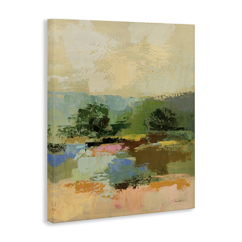 Across The River, art mural sur toile abstrait par Silvia Vassileva, H 30 po x l 24 po