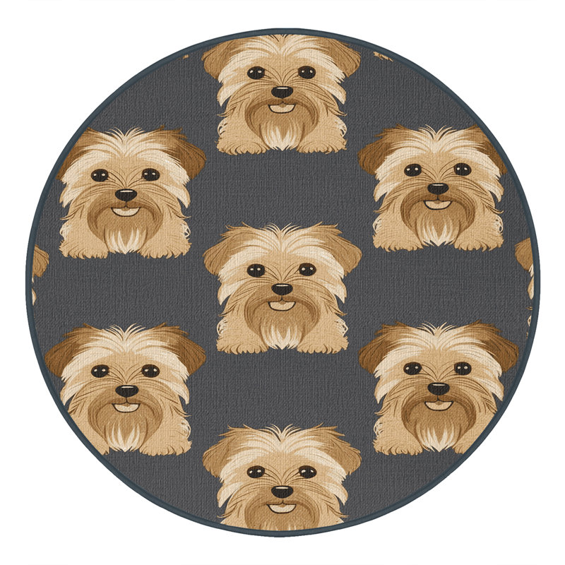 Washable Tibetan Terrier Dogs Area Rug, Rectangle 7' x 10'