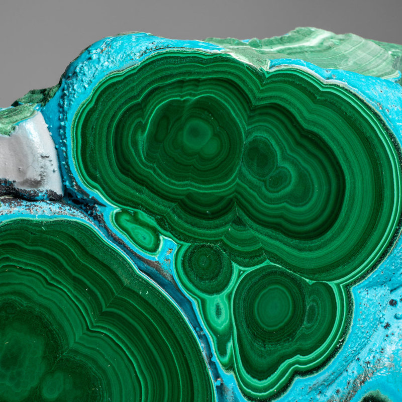 Genuine Polished Malachite With Chrysocolla Stalactite Slice (5.2 Lbs)