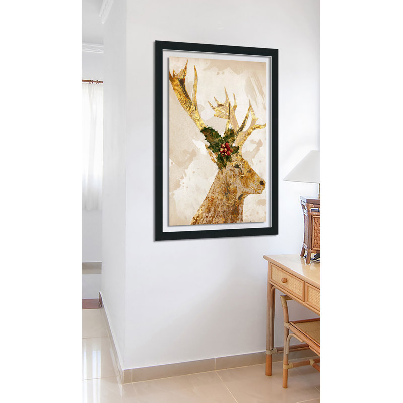 Prancer-impression sur toile, Acrylique avec cadre noir, H 39,5 po x l 27,5 po x P 0,75 po