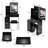 Amabella Small Size Vanity Table With Touch-Control Led Mirror, Color & Brightness Adjustable, Cushioned Stool, , Black, Space Optimizing Concept Black Sliding Touch Adjustable Color, For Compact Living Spaces-121535420