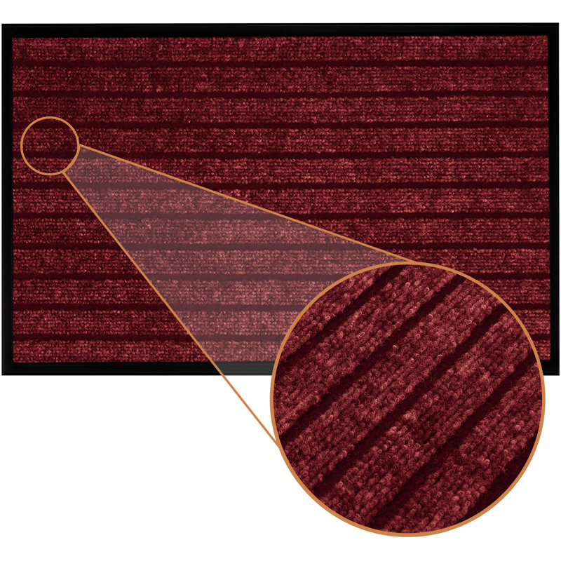 Caynan Barrier Indoor Outdoor Kitchen Bedroom Dinning room Doormat, Burgundy, Rectangular W40 x L60 cm