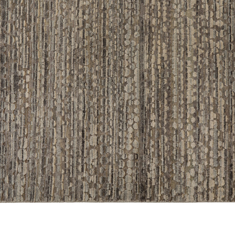 Charcoal Textured Silk Wool Blend Rug